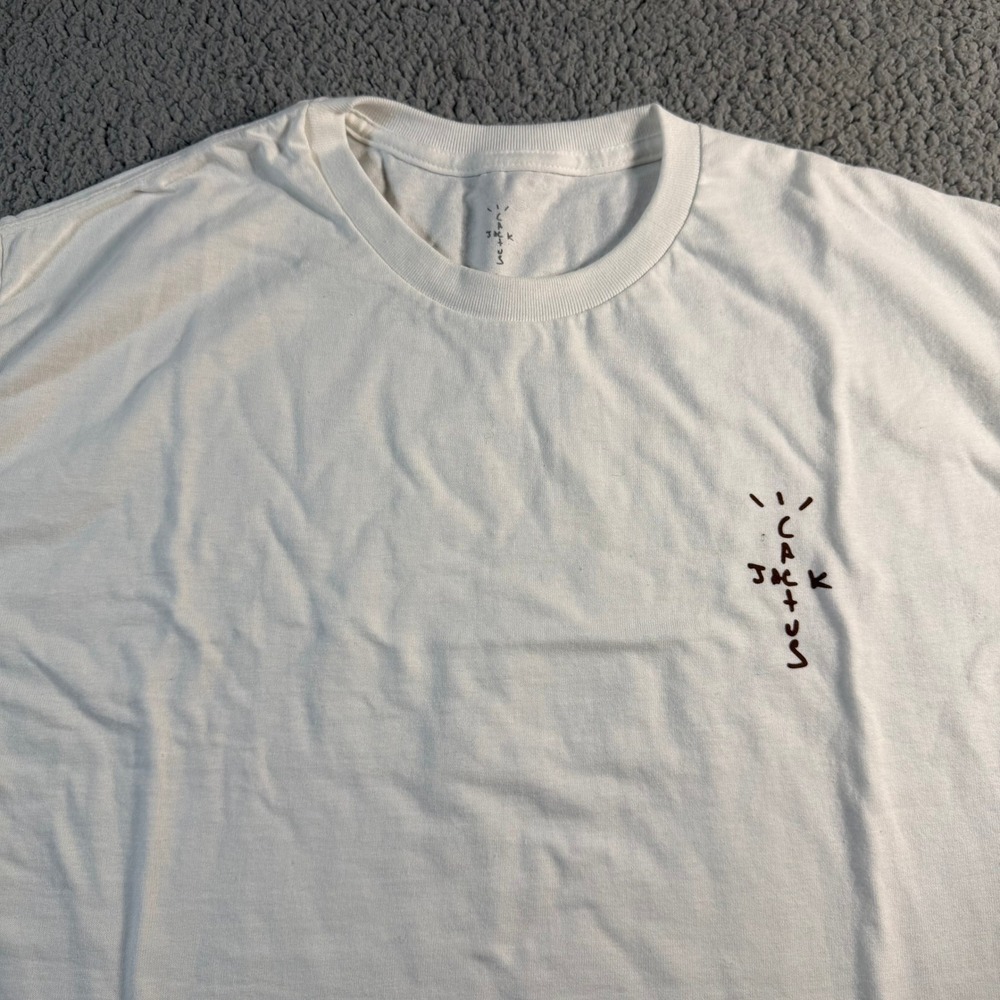 Travis Scott Cactus Jack Mens White Short Sleeve Graphic T-Shirt Large